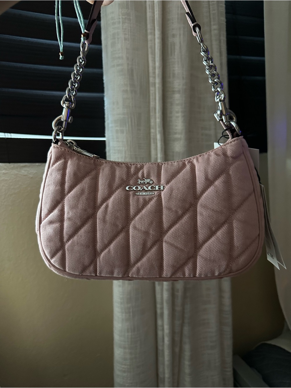 Coach Pink Quilted Teri Bag with Chain Strap
